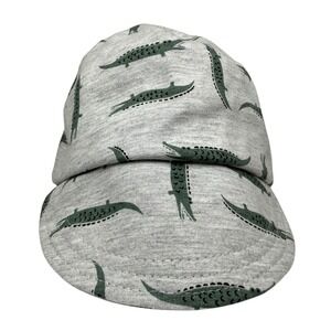 Baby 18M Baby Boy Girl Gray Green Alligator Print Sun Hat Cap Cotton Blend